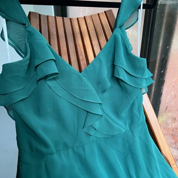 LULUS Adoring Glances Emerald Green Maxi Formal Dress M - Picture 6 of 7